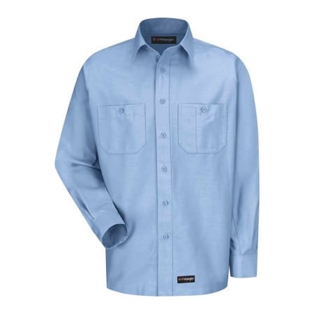 Vf Imagewear Wrangler Men's Canvas Long Sleeve Work Shirt Light Blue Regular-S-WS10LBRGS WS10LBRGS